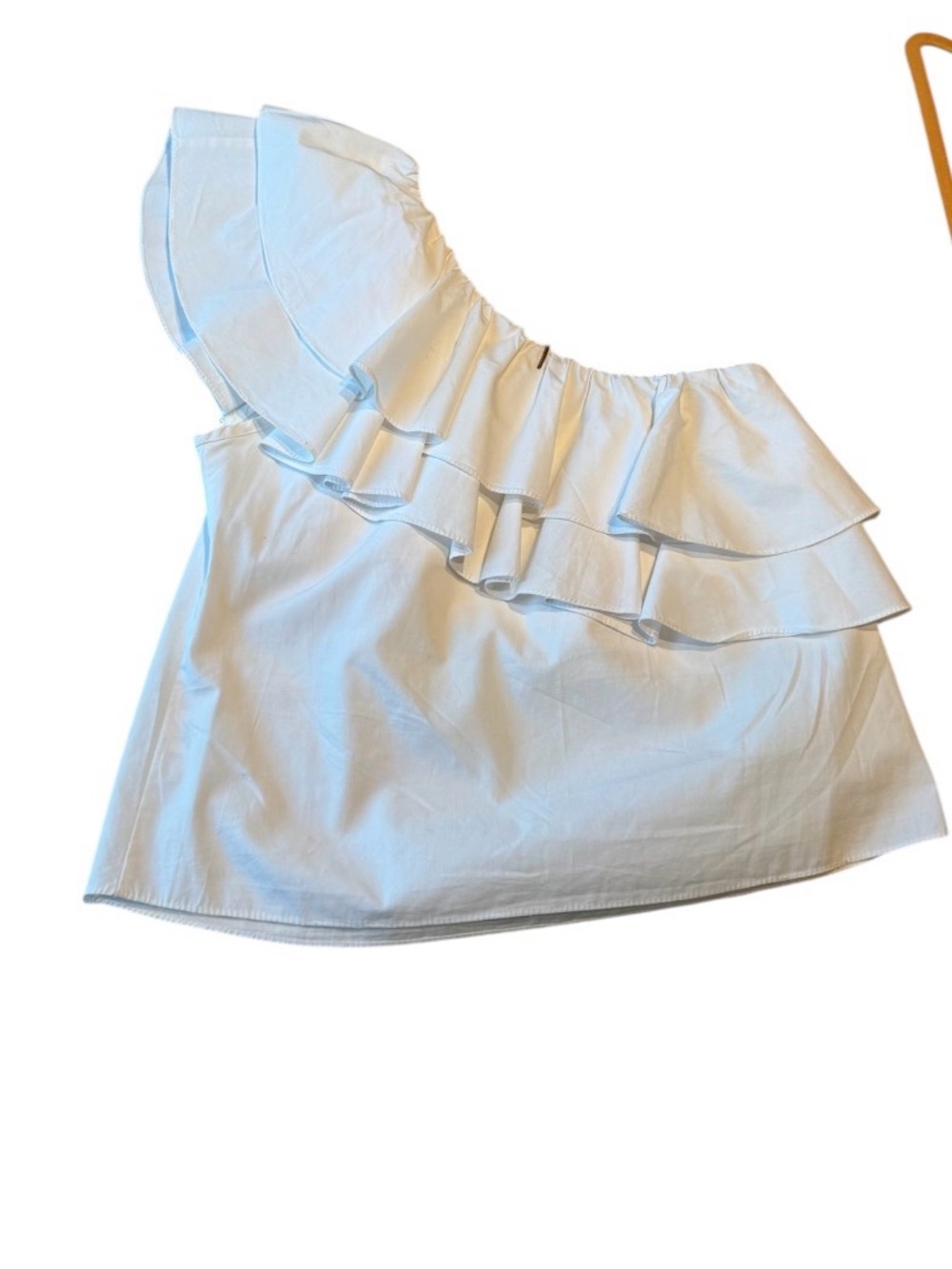 Women’s White One-Shoulder Ruffle Skirt - Brand Unspecified